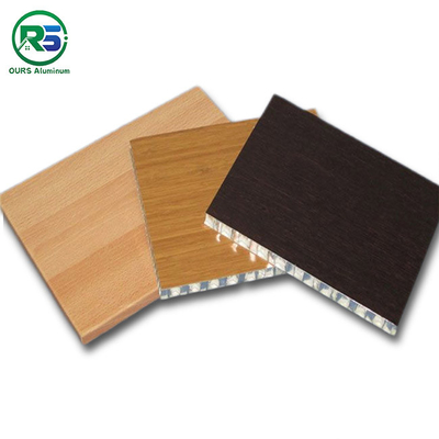 10-25mm Curtain Wall Aluminum Honeycomb Building Panels Wood Grain For Commercial Building