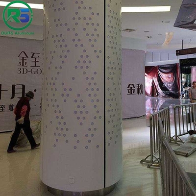 Decoration Interior Curved Aluminum Sheet Metal Wall Panels Column Seamed Cover Perforated