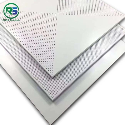 White Perforated AA1100H24 Aluminium Clip In Ceiling tiles for Shopping mall